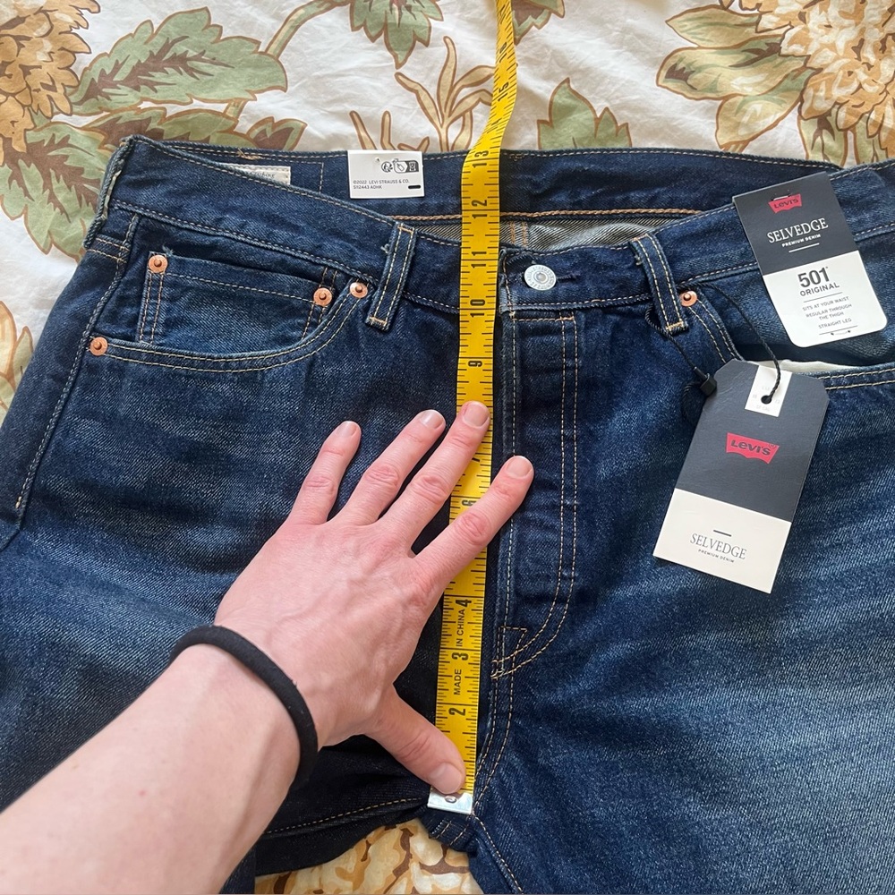 NWT Men’s Levi's 501 Original Fit Selvedge Jeans Size 34 x 32 in Bounty Hunter - Picture 8 of 16